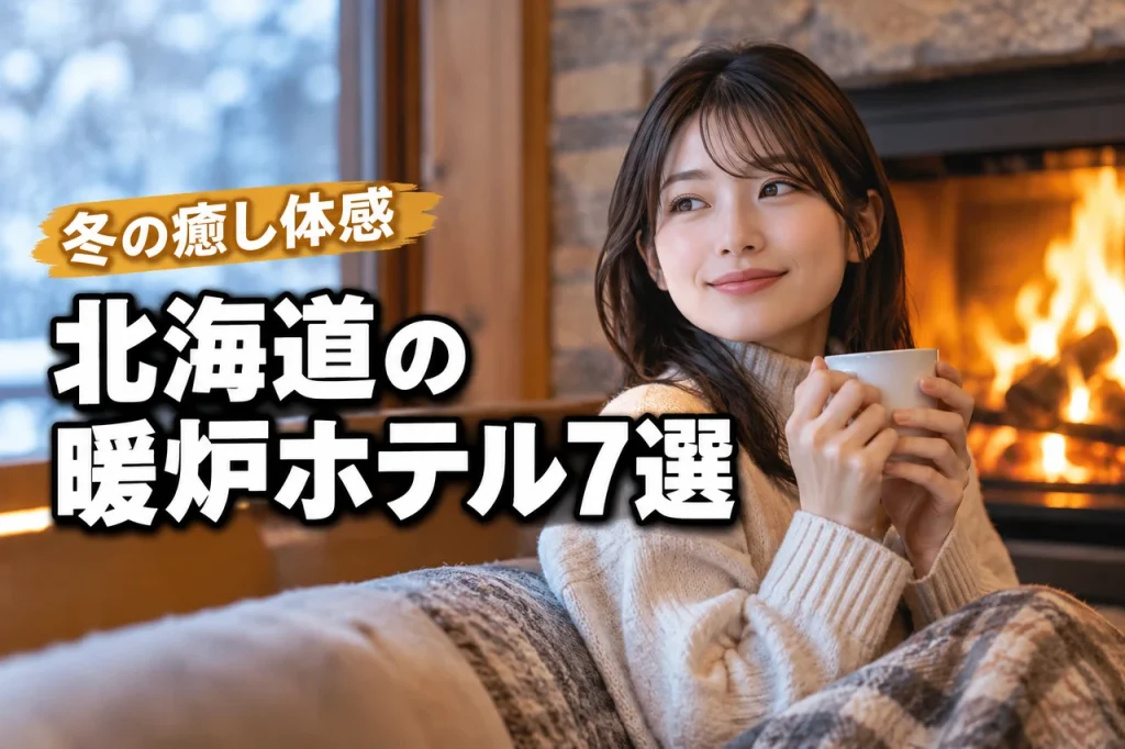 北海道で暖炉のあるホテルおすすめ7選冬の癒しを体感できる宿（記事のアイキャッチ画像）
