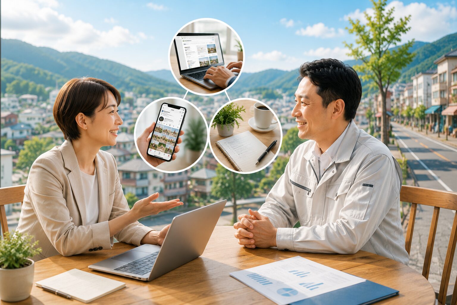 地元企業のWeb・AI活用を相談するイメージ