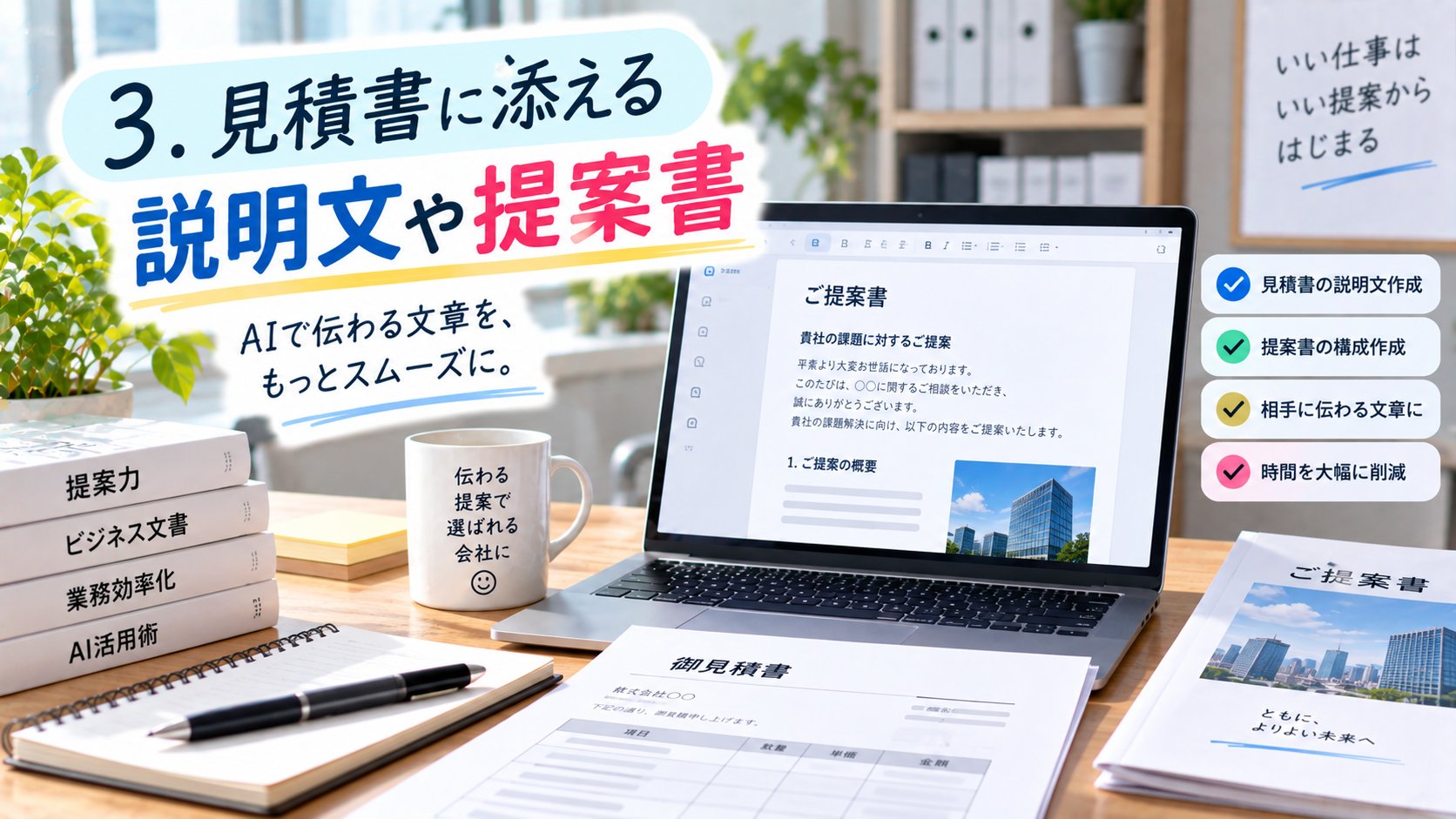 見積書に添える説明文や提案書