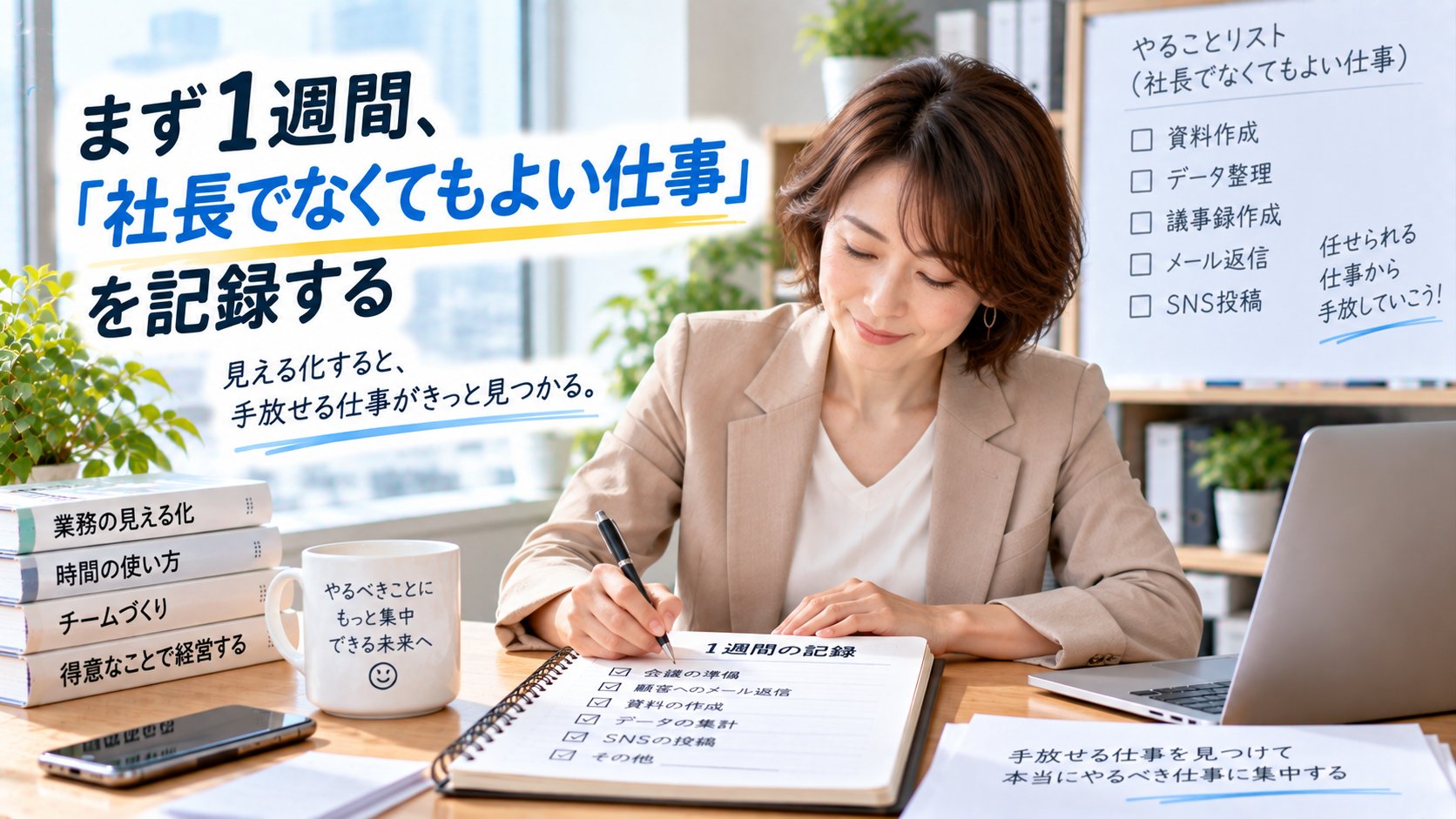 まず1週間、社長でなくてもよい仕事を記録する