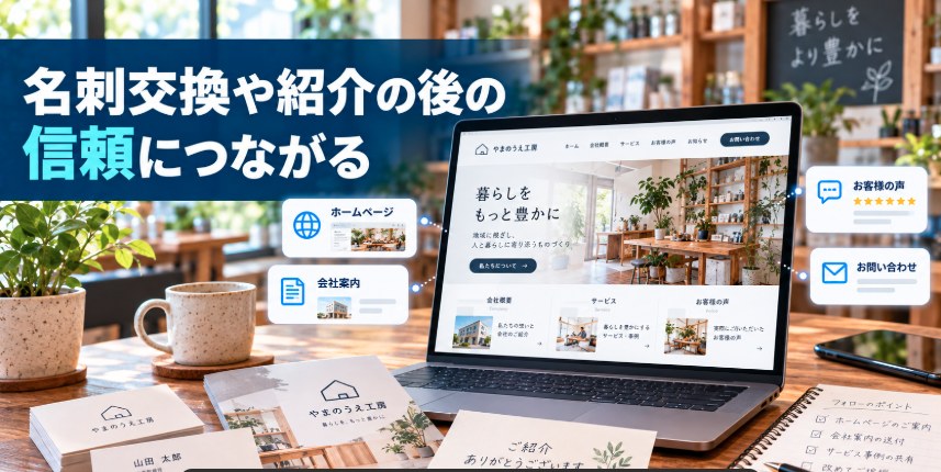 理由1．名刺交換や紹介の後の信頼につながる